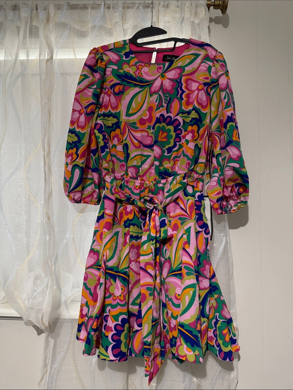 Jessica Howard Multi-Color Floral Tie-Waist Dress